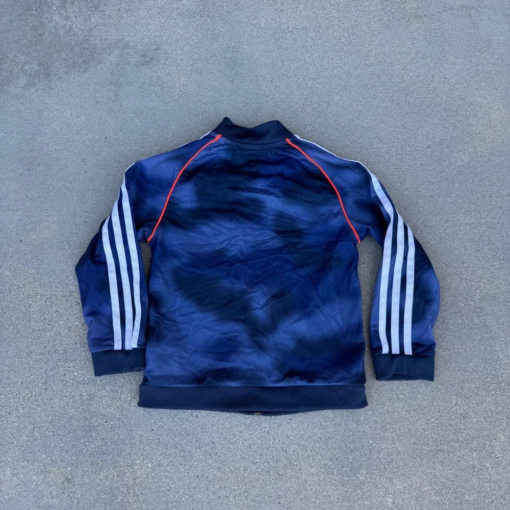 Adidas Originals Kids Navy Tie Dye Primegreen Track Jacket Orange Trefoil Size 6